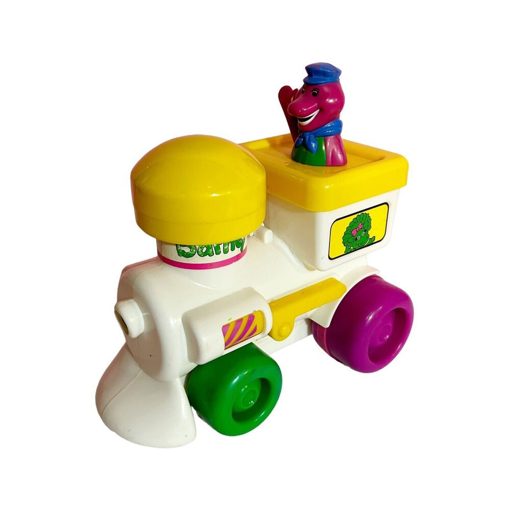 1994 Barney the Dinosaur Push and Go Train Vintage with Baby Bop Toy 90's